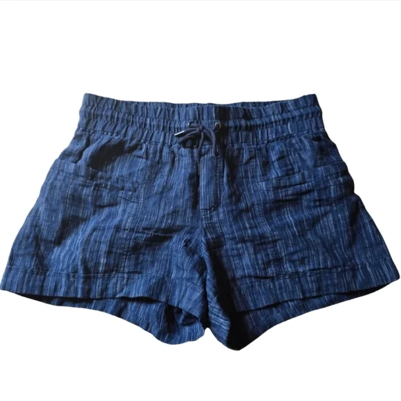 Athleta Navy Blue Pull-On Denim-Style Shorts - Picture 2 of 4